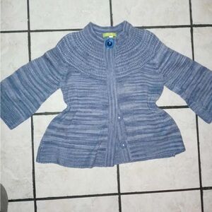 Sigrid Olsen Denim Blue Knit Sweater